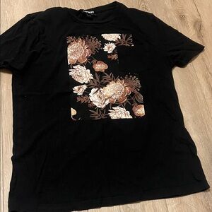 Express Black Floral Graphic Men's Shirt